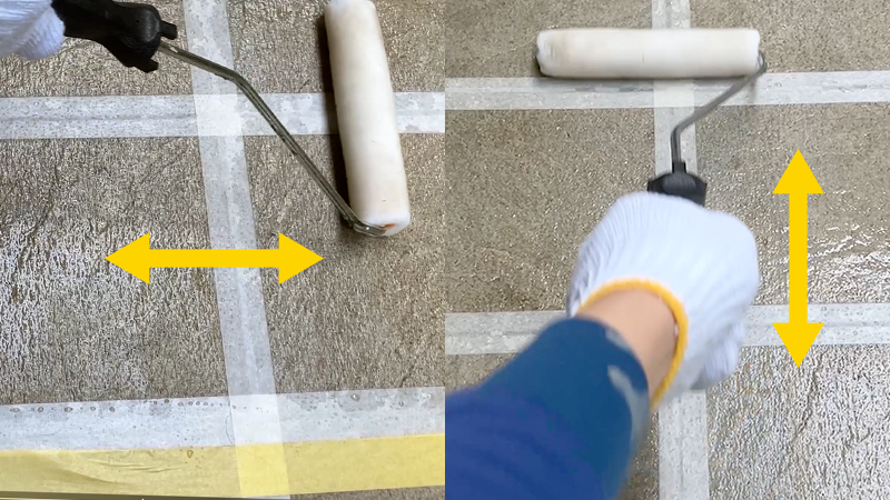 中毛ローラーによる塗装